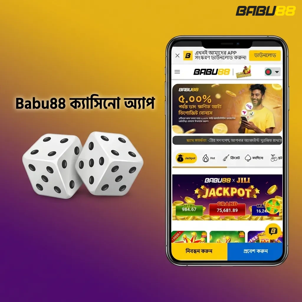 Babu88 casino app interface showing live games, slots, and table games from top providers like Pragmatic Play and Evolution Gaming