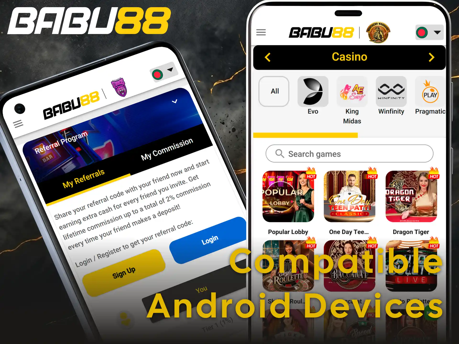 Check compatible Android devices to ensure smooth performance of Babu88 app.