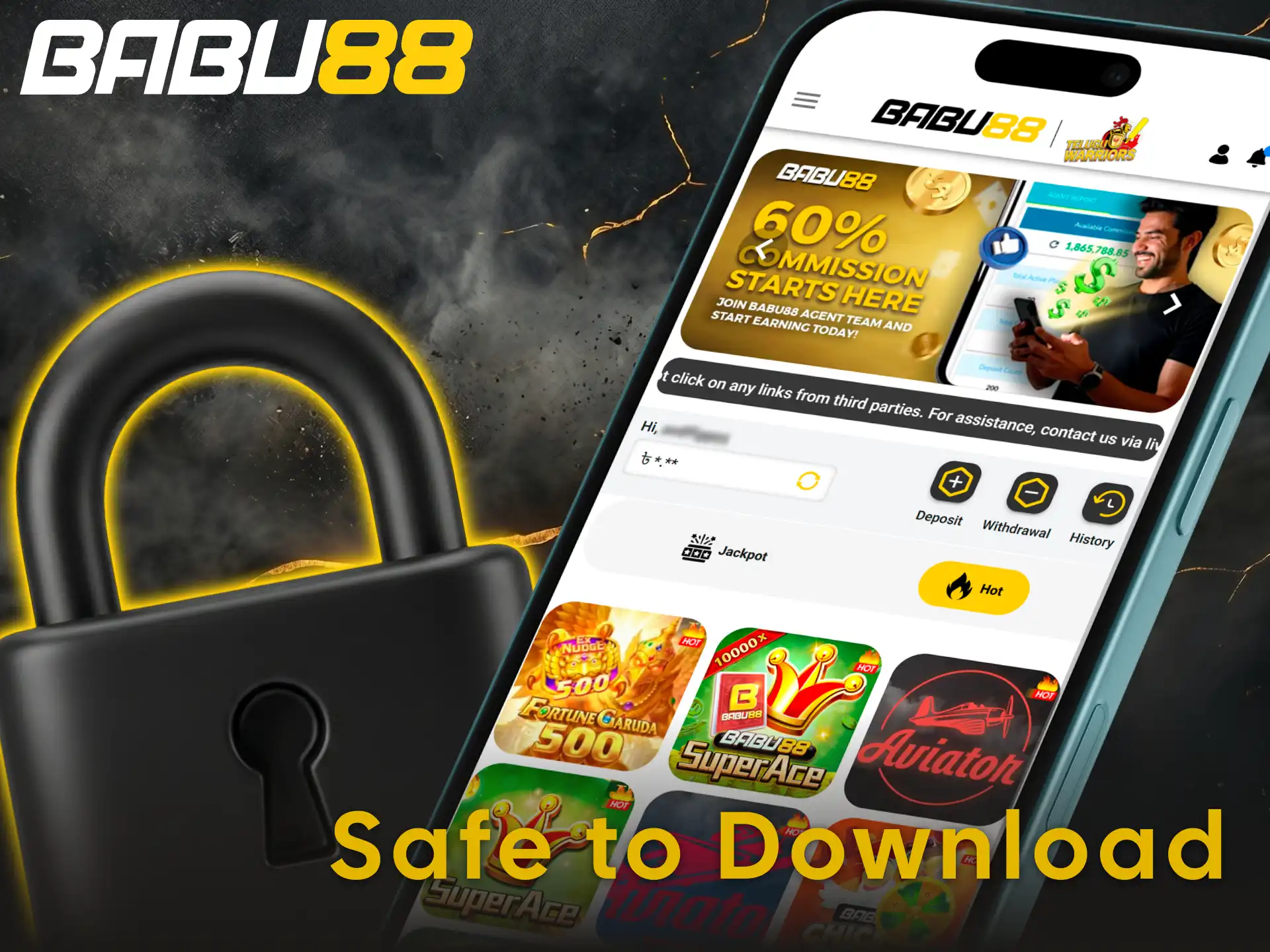 Stay secure when you download Babu88 app APK file online.