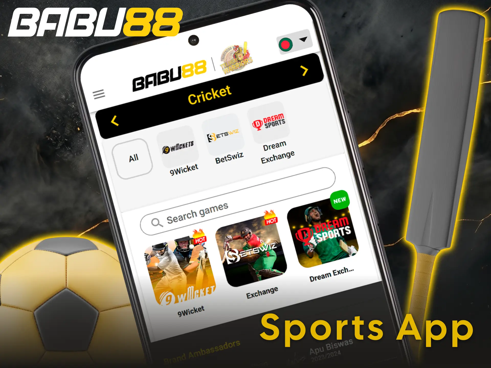 Bet on various sports in the Babu88 betting app easily.