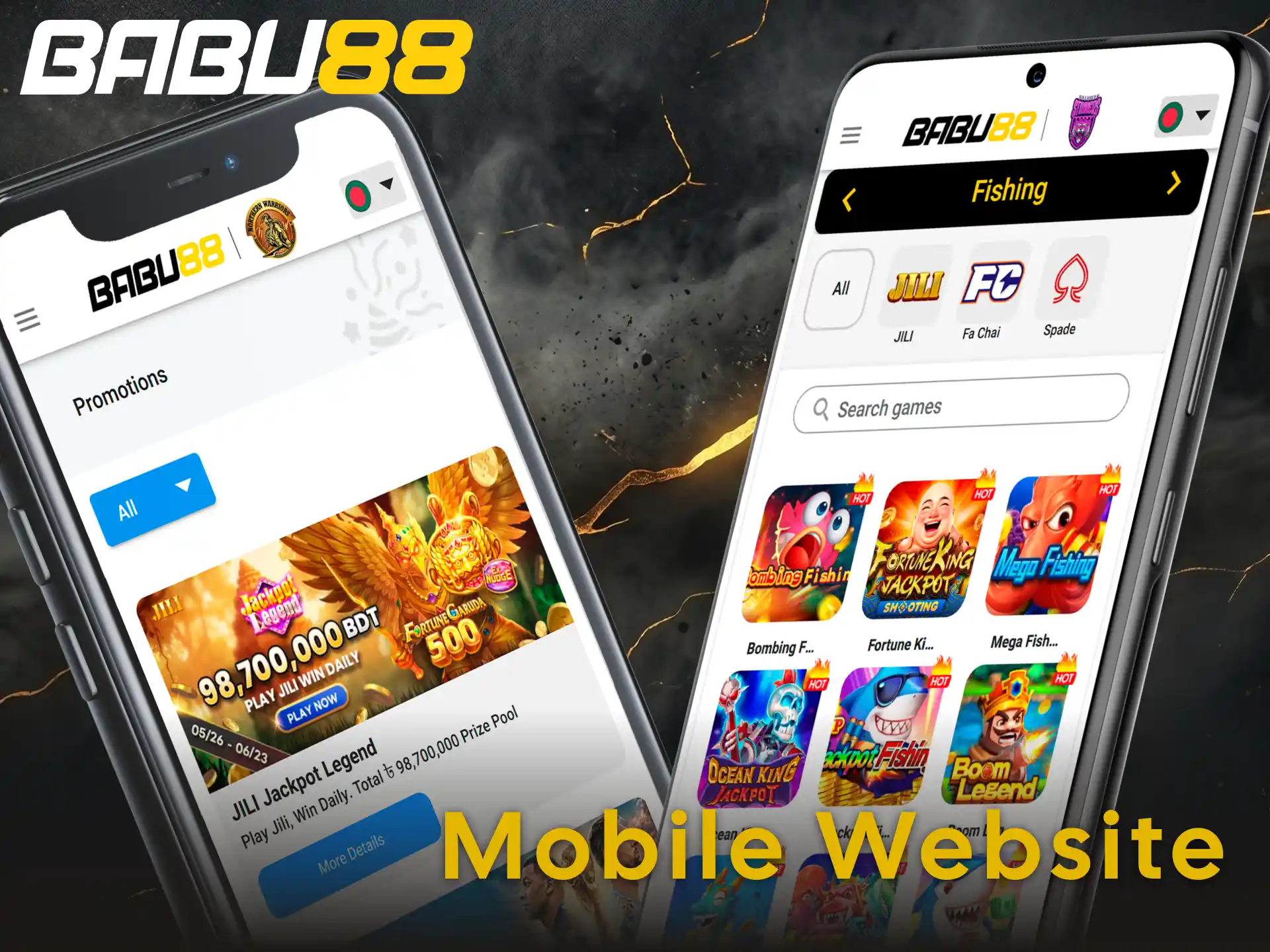 Bet on the go using the Babu88 mobile version website.